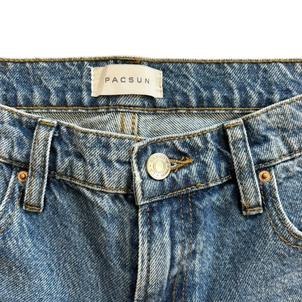 Pacsun 90’s Straight Leg Blue Jeans Women’s 25 Distressed Cropped Denim Casual - Picture 6 of 12